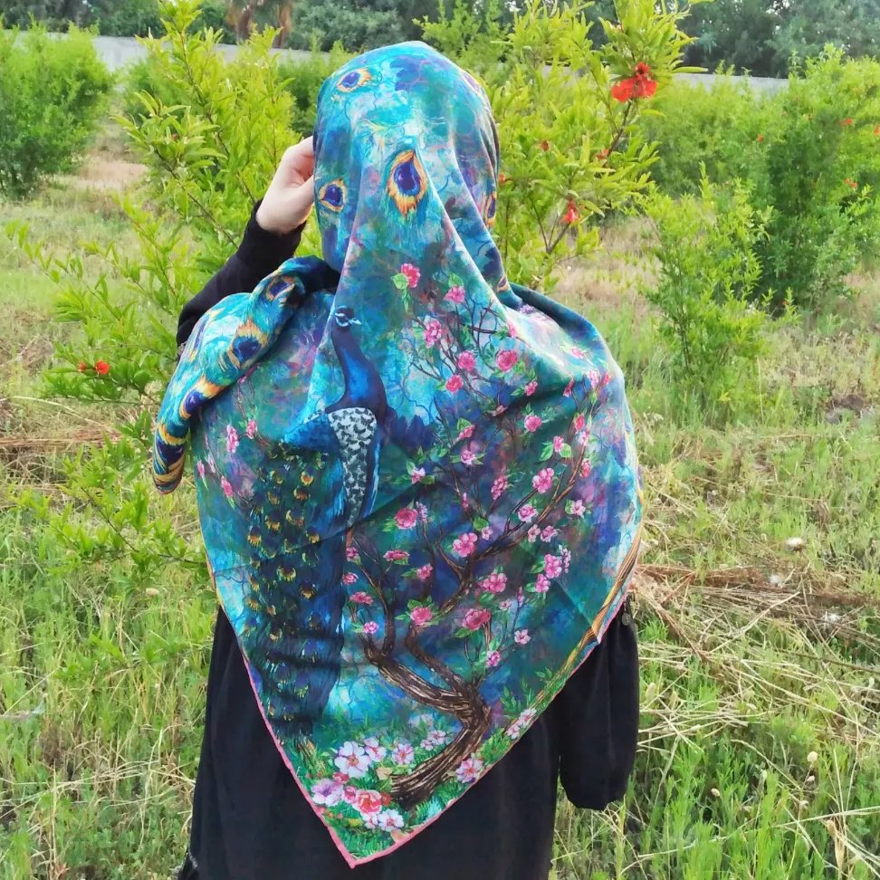 روسری طرح طاووس،جنس سوپرنخ