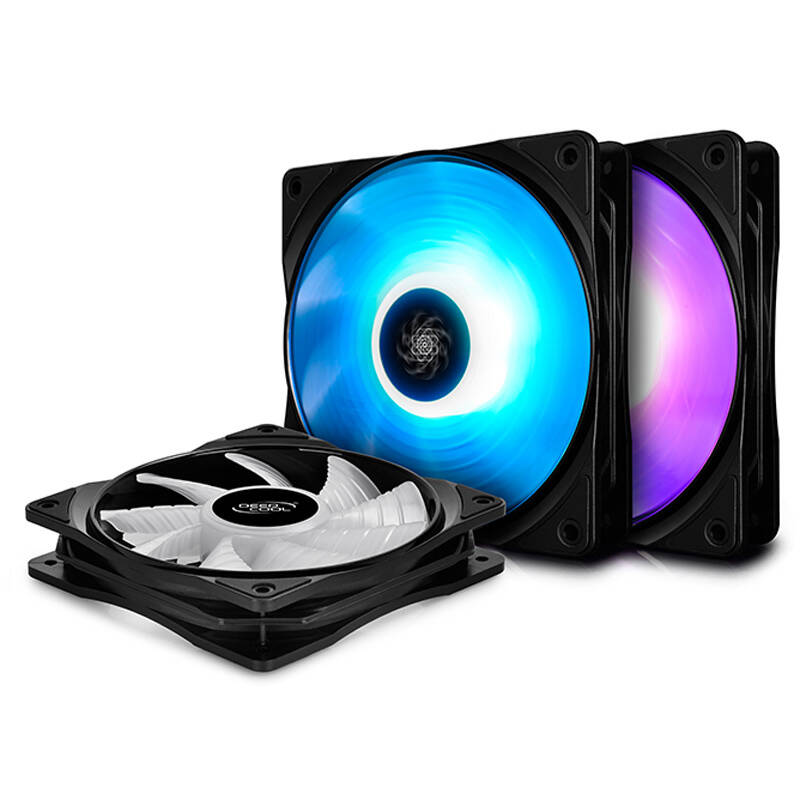بسته 3 عددی فن 120mm چراغ دار دیپ-کول مدل RF 120 FS برای بدنه کیسDeepCool RF 120 FS RGB Case Fan