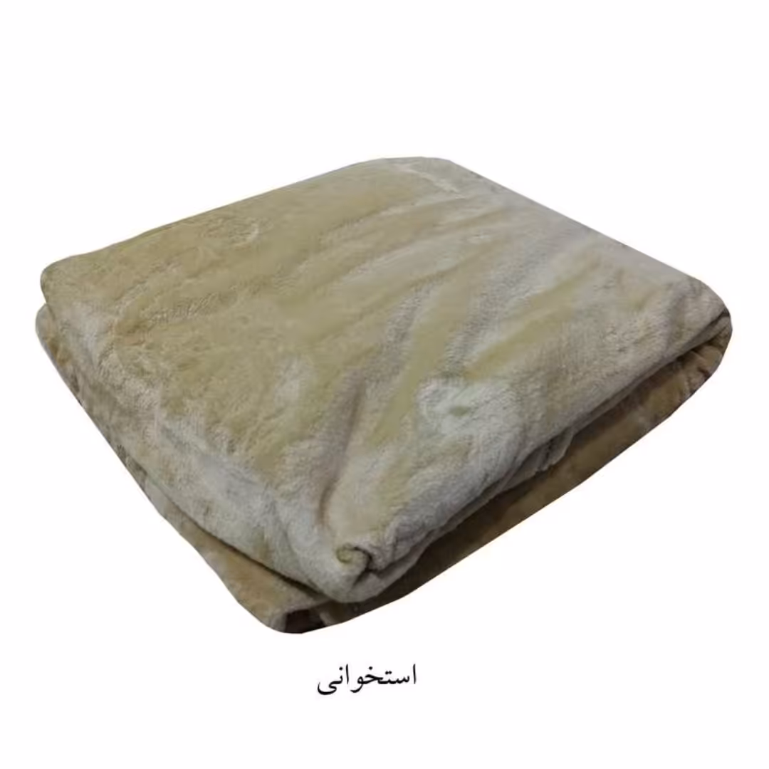 پتو نرمینه یکنفره مدل سروین مسافرتی ساکدار براق و لطیف رنگ نباتی