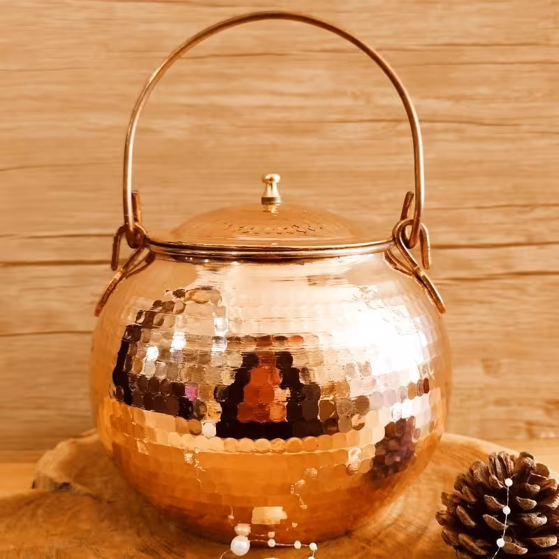 دیزی خوری مسی 2.1 لیتری (چولمک 5 نفره ) چکشی و با کیفیت عالی