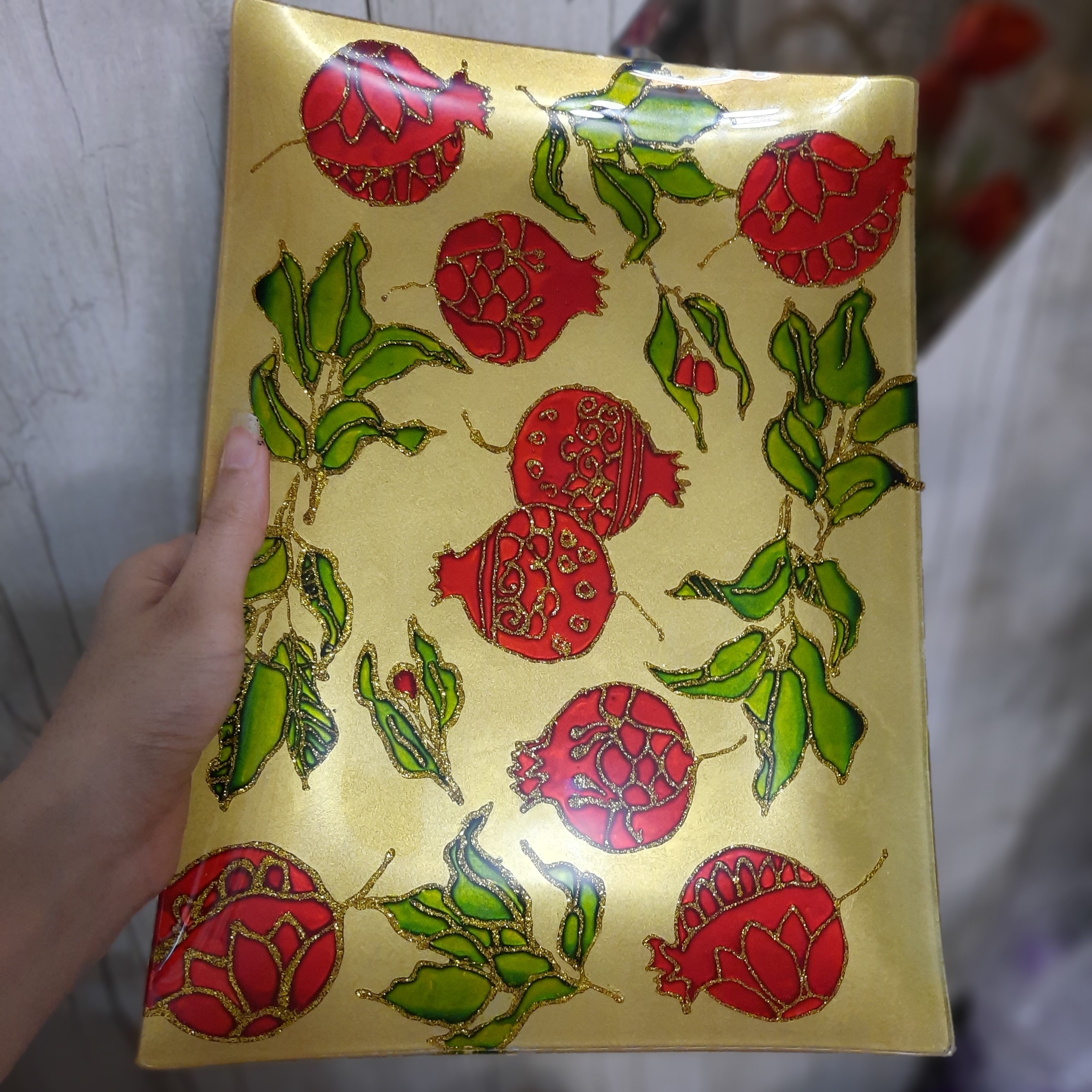 سینی اناری سینی یلدایی میوه خوری یلدایی شیرینی خوری یلدایی ست یلدایی