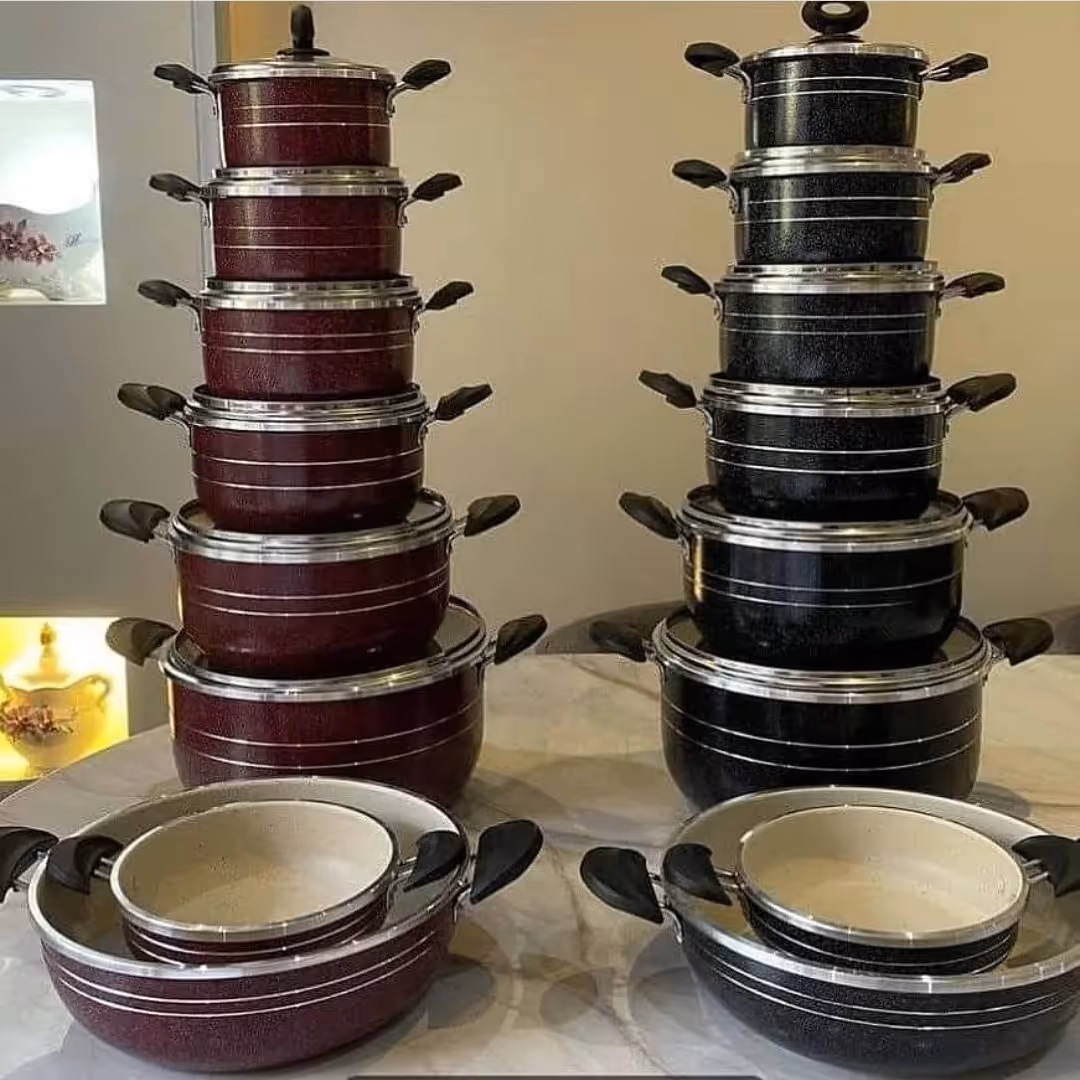 سرویس 14 پارچه قابلمه و ماهیتابه گرانیتی هلنا