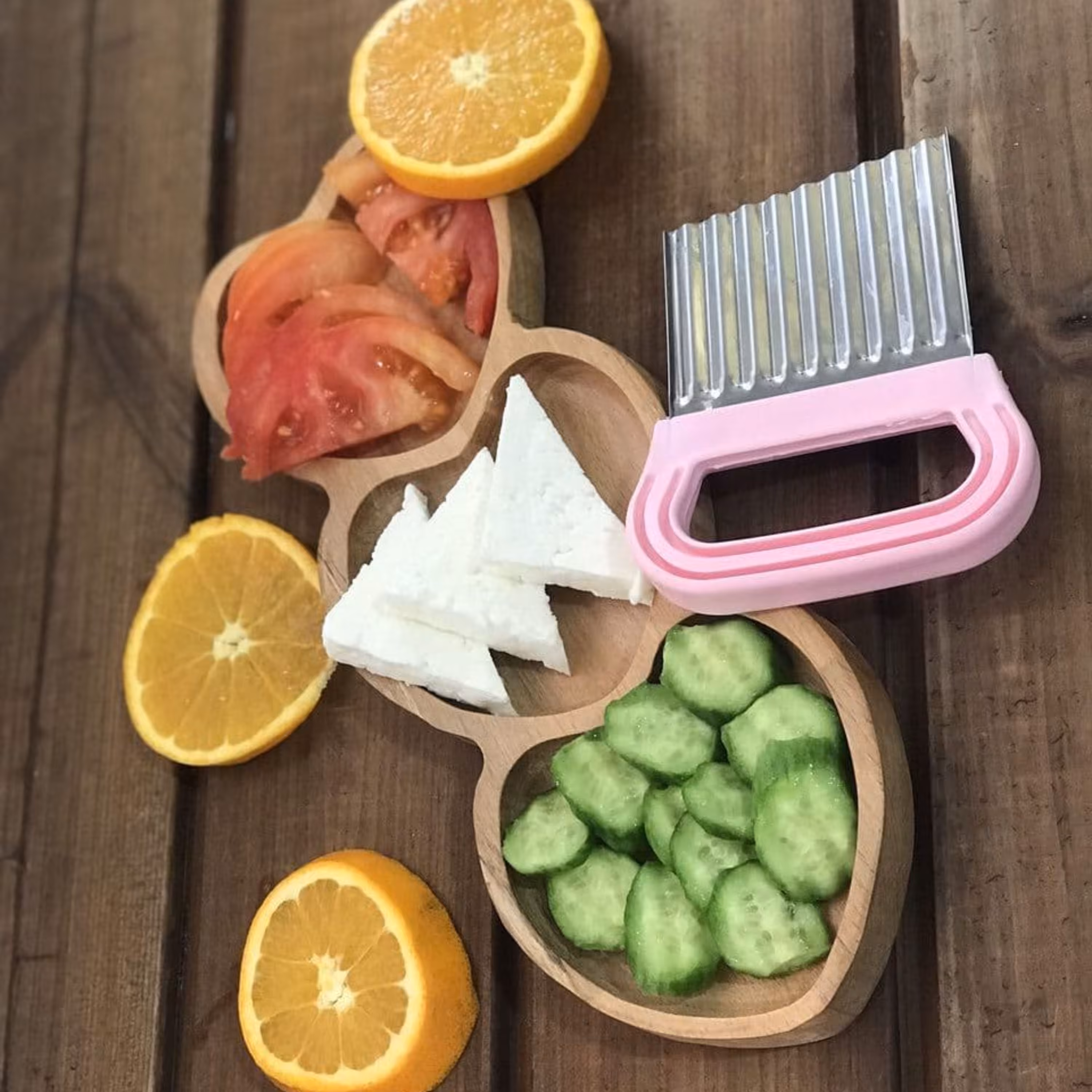 چوب پذیرایی اردوخوری قلب سه تایی چوب فینگرجوینت راش گرجستان