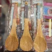 قاشق چوبی دسته سیلیکونی