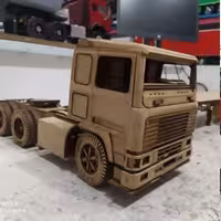 کیت ( قطعات برش خورده چوبی پازلی لیزری  ساخت ماکت volvo  f12 کشنده )