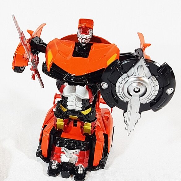 اسباب بازی ماشین فلزی ربات لامبورگینی تبدیل شونده همراه با سپر و شمشیر