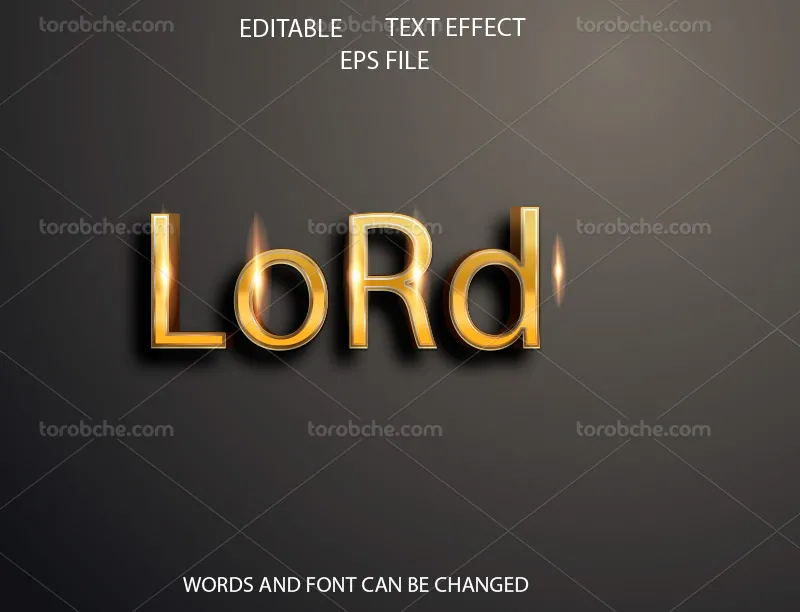 وکتور افکت متنی طلایی 3 بعدی | گرافیک با طعم تربچه