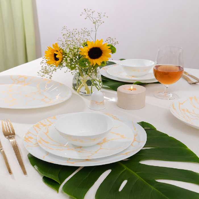 سرویس آرکوپال 6 نفره ماربل طلایی کد 917