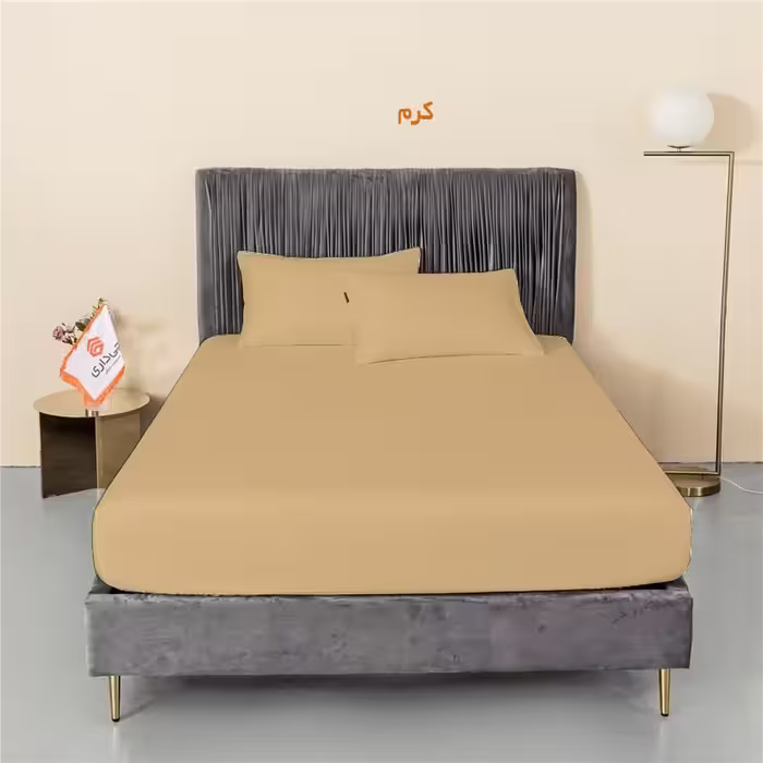 سرویس ملحفه چیداری مدل میکرو کرم  یک نفره دو تکه 90در200