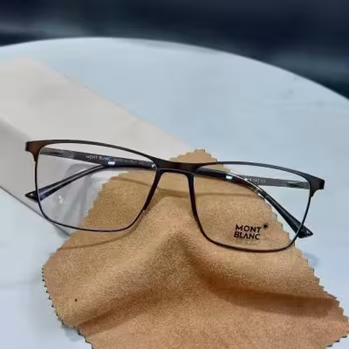 عینک طبی فلزی مردانه مون بلان فریم پدبینی یه تکه مناسب نصب انواع عدسی