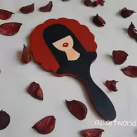 آینه چوبی دستی