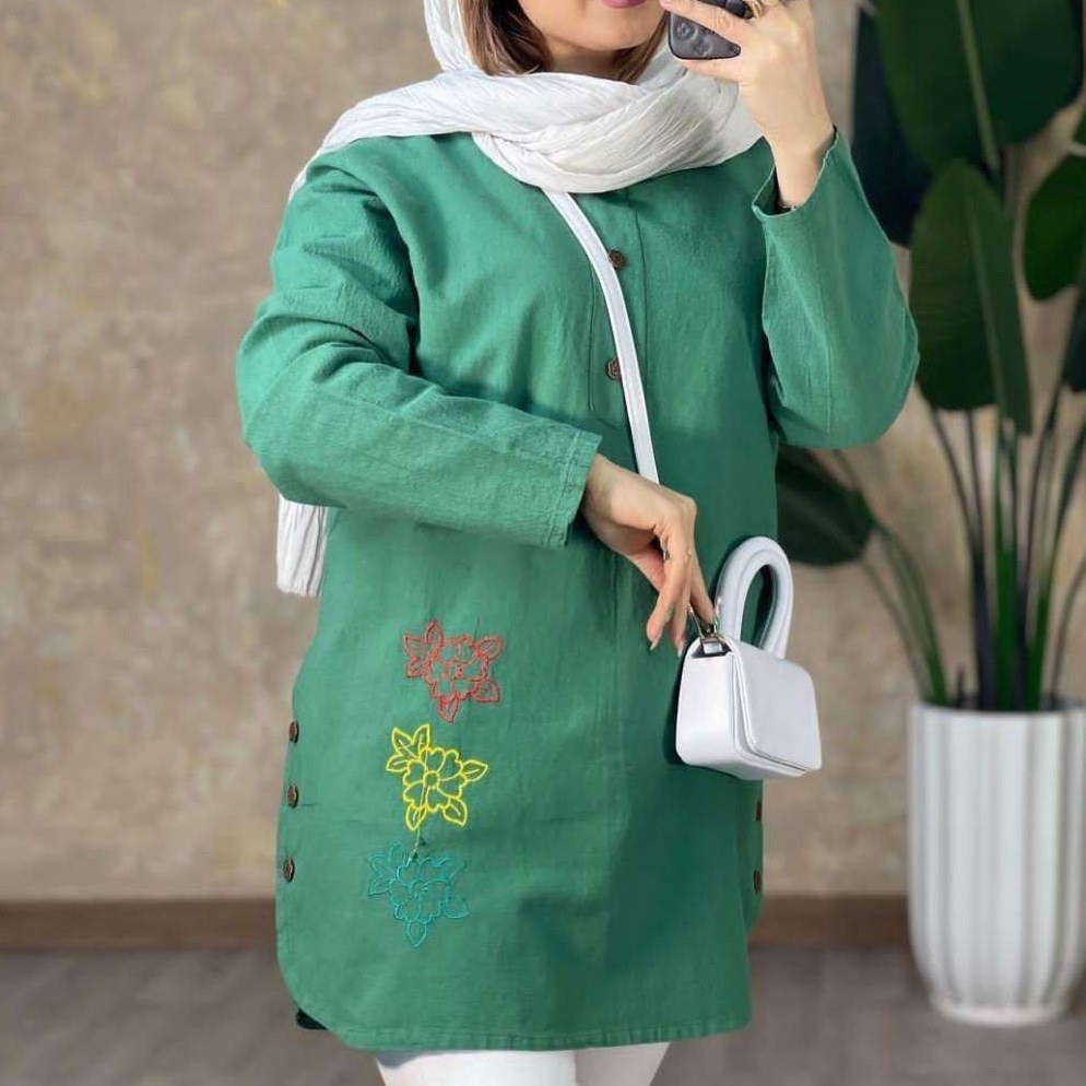 مانتو زنانه بغل دکمه دار