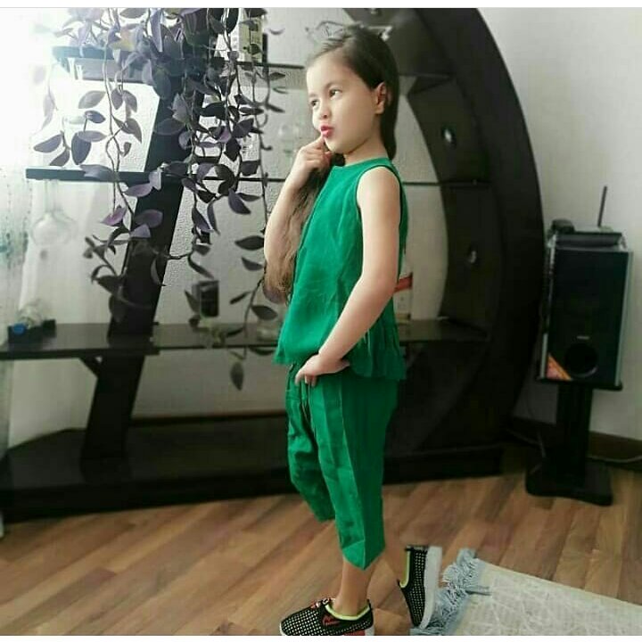 ست تاپ شلوارک کتان نقلی