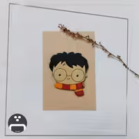 پیکسل  - مگنت - استیکر  طرح هری پاتر پیکسل ساز - جنس چوبی و نقاشی شده - ضدآب