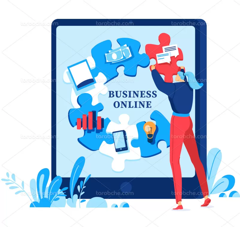 وکتور کسب و کار آنلاین | گرافیک با طعم تربچه