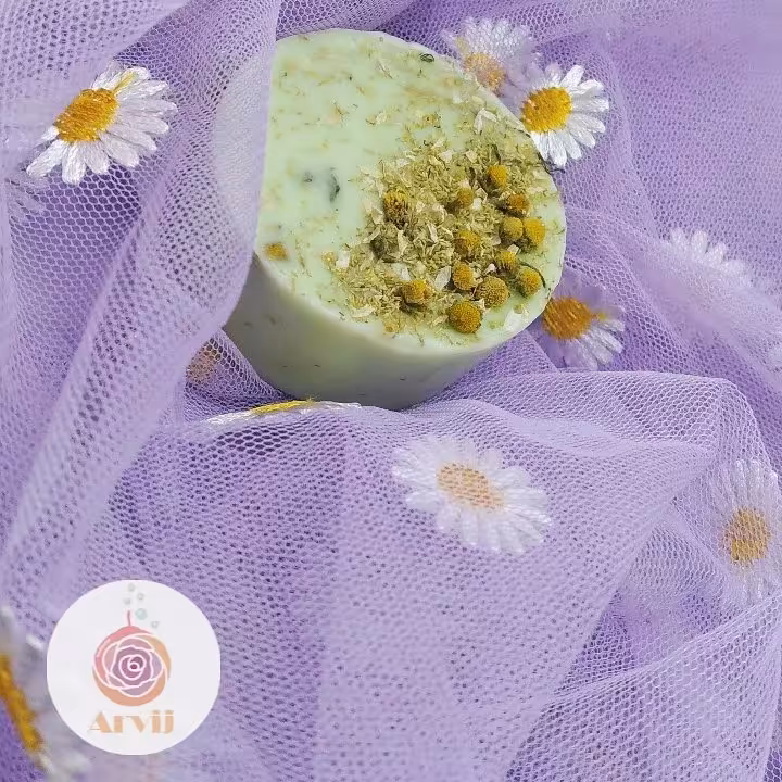 صابون دست‌ساز طبیعی با روغن بابونه (50 گرمی)