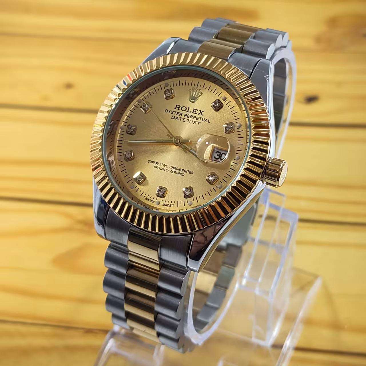 ساعت مردانه رولکس تاجدارطلایی نقره ای