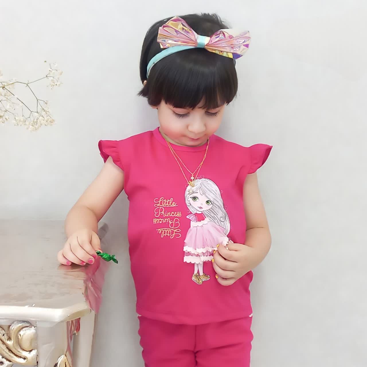 تیشرت شلوارک دخترانه مدل بارلی