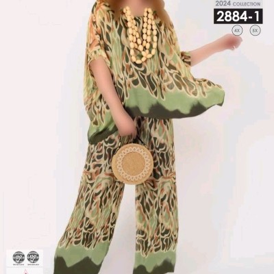 ست بلوز شلوار مجلسی کرپ حریر سایزبزرگ2884