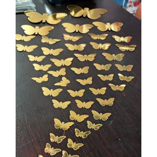 پروانه  های مقوایی با روکش متالایز آینه ای بسته 44تایی
