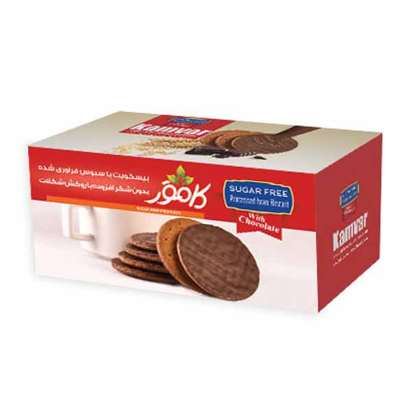 بیسکویت با سبوس و روکش شکلات رژیمی و بدون شکر کامور KAMVAR | فروشگاه اینترنتی تاتا کالا