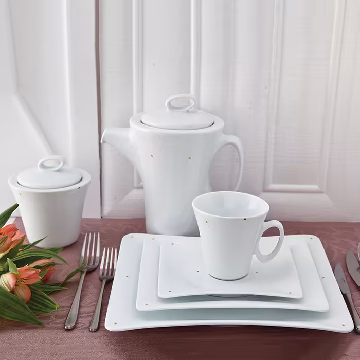 سرویس چینی زرین 12 نفره کامل دانتل (90 پارچه)