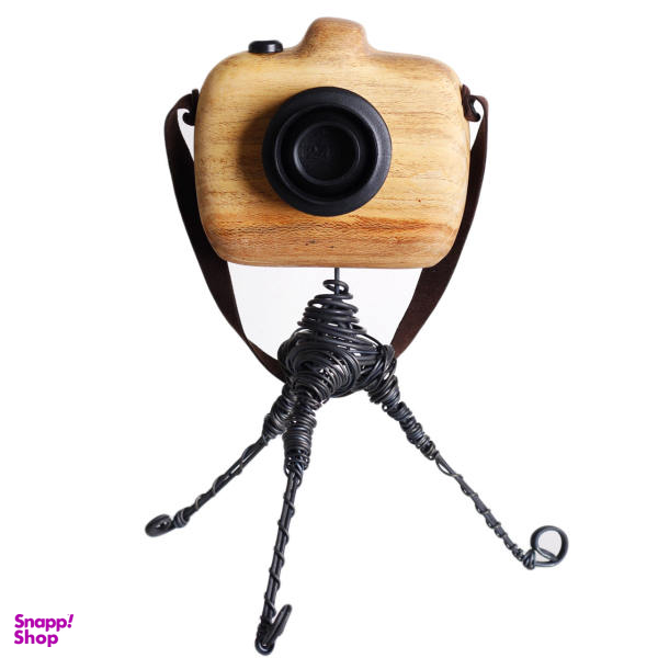 مجسمه چوبی کارکیا طرح دوربین عکاسی کد W18 همراه با پایه