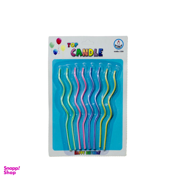 شمع مدل ماکارونی رنگی کد J001 مجموعه8عددی