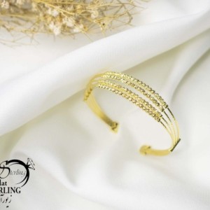 دستبند النگویی پشت باز طرح البرنادو مناسب سایز2 کد 6015