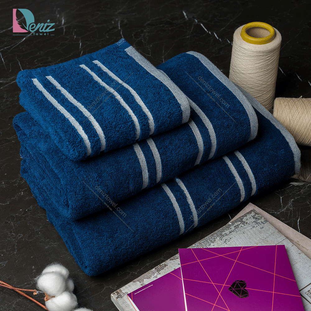 حوله ست سه تکه پارما رنگ سرمه ای