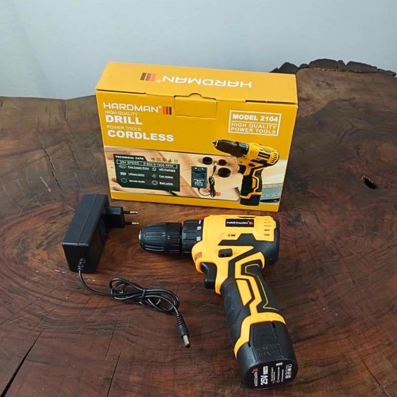دریل شارژی براشلس تک باتری هاردمن مدل 2104