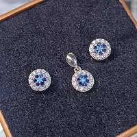 نیم ست چشم و نظر نقره عیار 925 ظریف و ارزان کد 9281