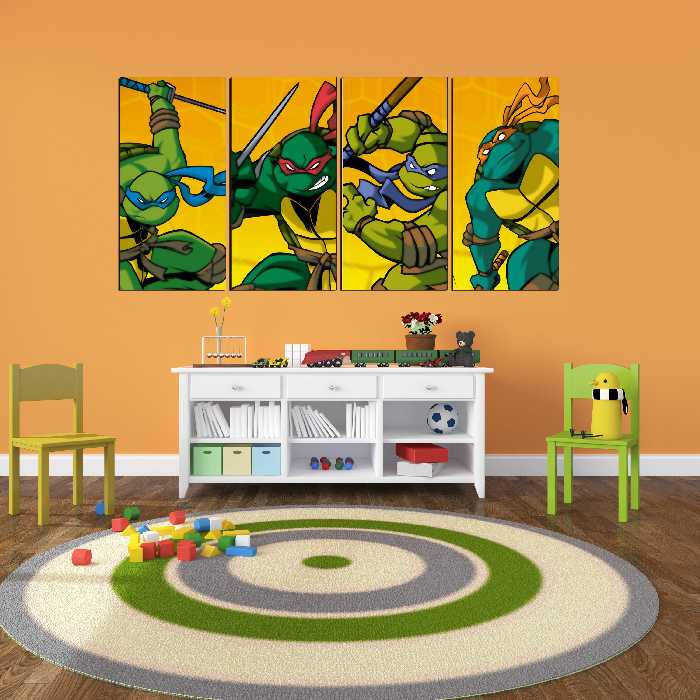 تابلو شاسی 4 تیکه طرح لاکپشت های نینجا