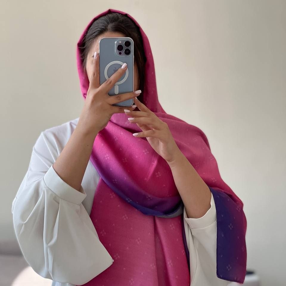 شال نخی زنانه سرخابی لطیف و سبک بهاره و تابستانه باارسال رایگان
