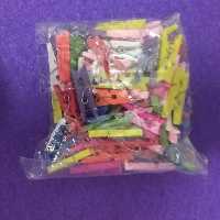 گیره چوبی رنگاوارنگ 2/5 سانت 1 بسته 100 عددی