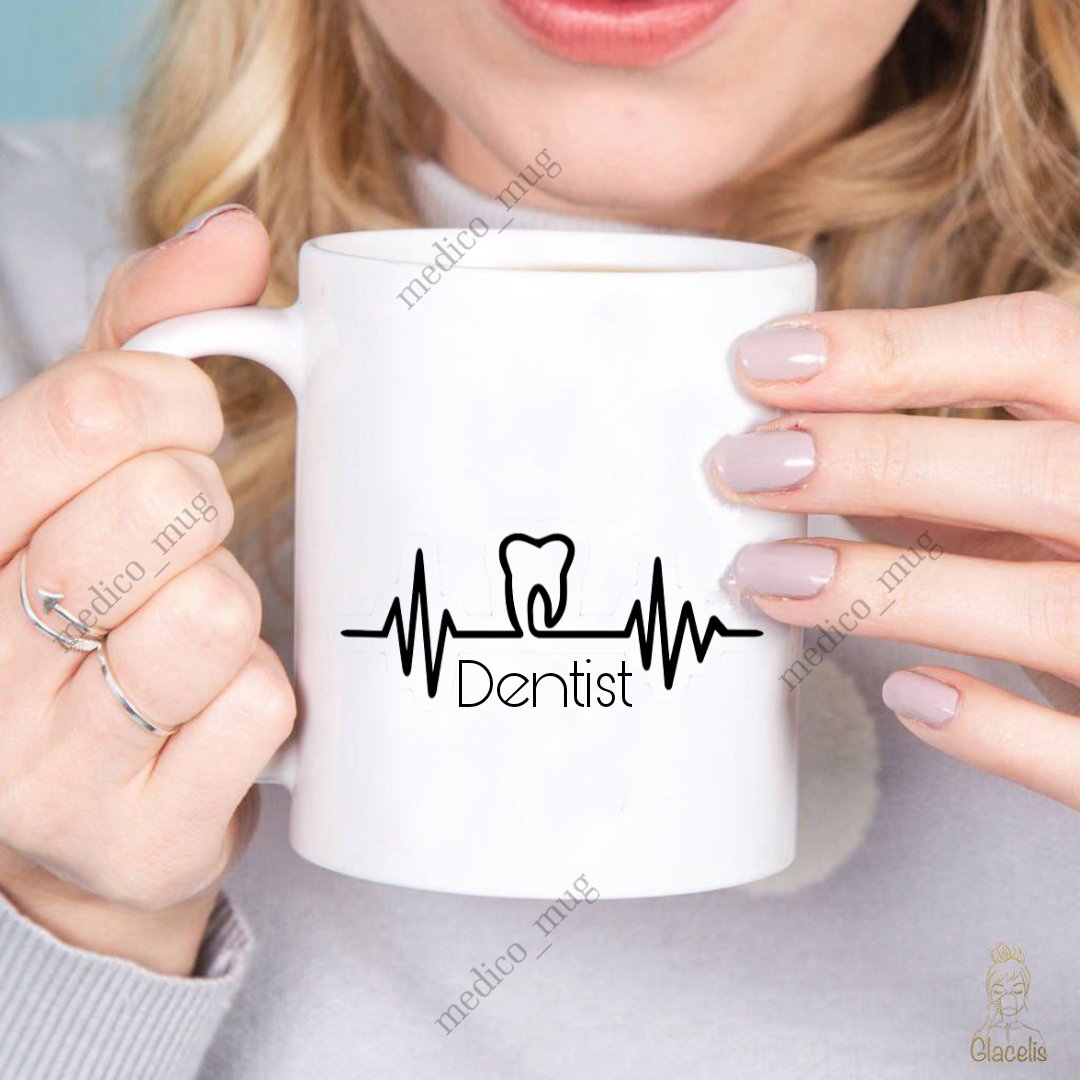 ماگ دندانپزشکی طرح ضربان قلب و دندان