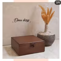 جعبه کادویی به رنگ فندقی ساده ابعاد 25 در 25 در 10 سانت 