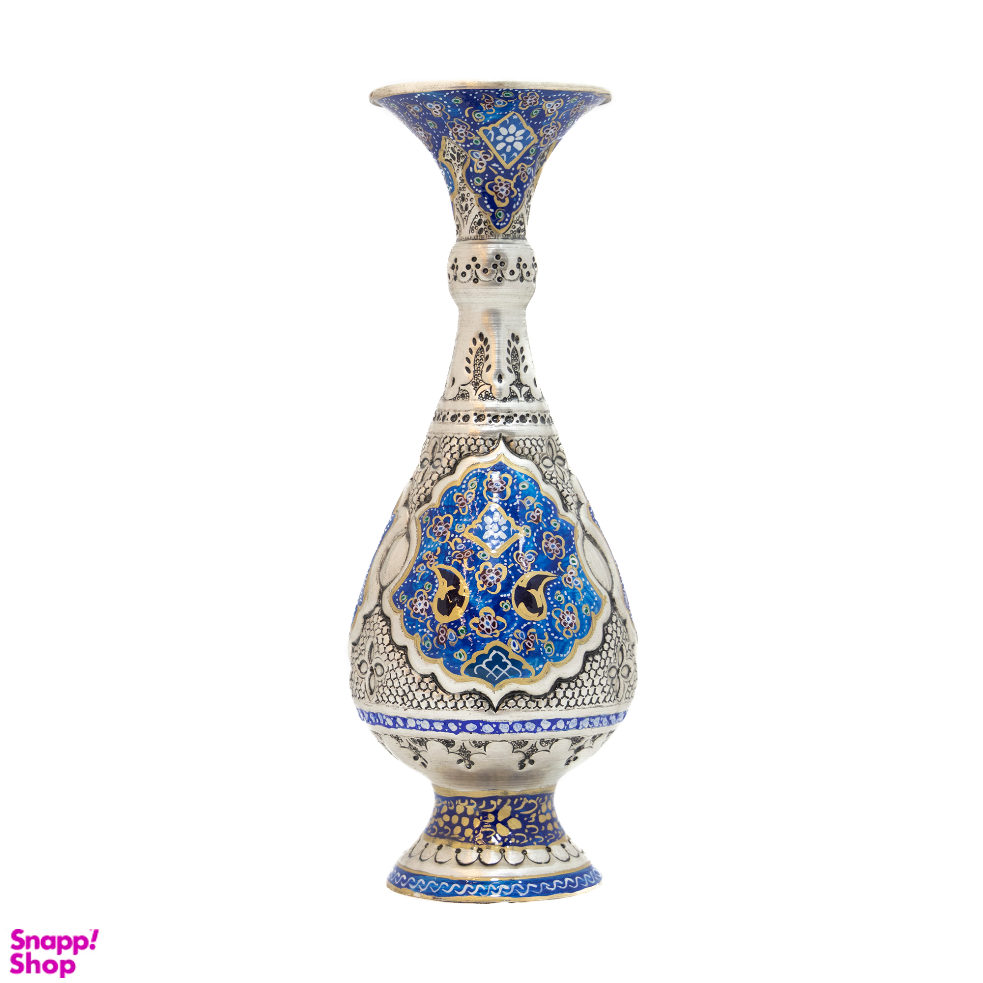 گلدان مسی قلم زنی طرح تذهیب کد 6920