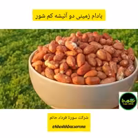 بادام زمینی دو آتیشه کم نمک بو داده درجه یک محلی امساله ایرانی درشت یکدست مجلسی (اردبیل دشت مغان) در بسته بندی 150 گرمی