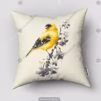 کوسن چاپی طرح پرنده زرد SM-10302