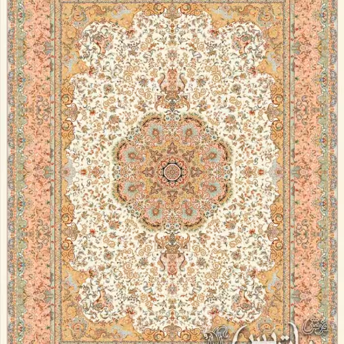 فرش پاتریس 1050شانه طرح سارگل کرم  12 متری