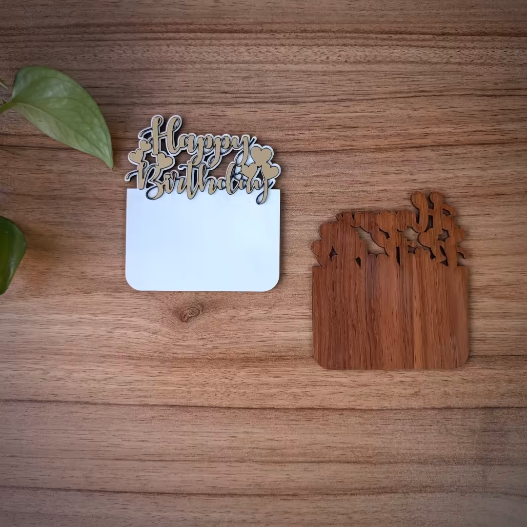 مگنت چوبی یخچالی  طرح تولد سابلیمیشن خام