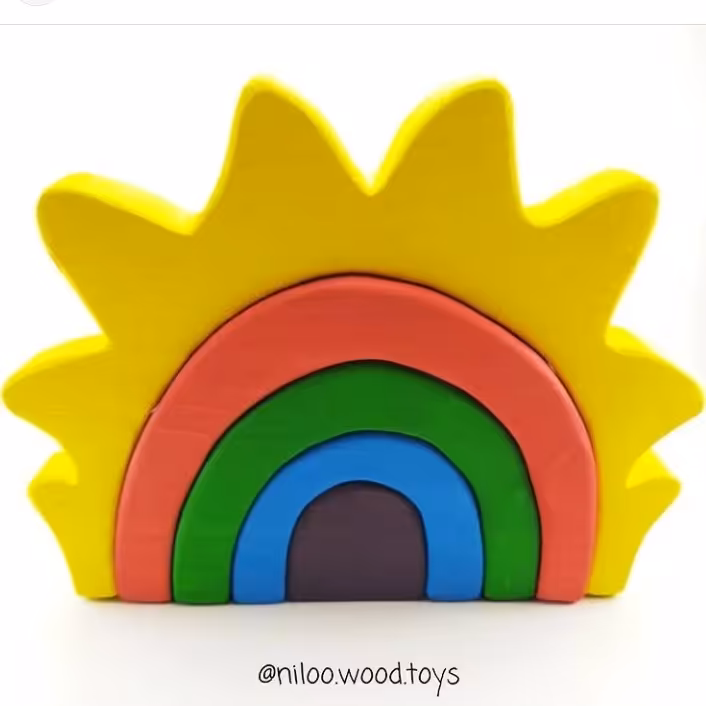 اسباب بازی چوبی پازل خورشید دست ساز با برند نیلو تویز 