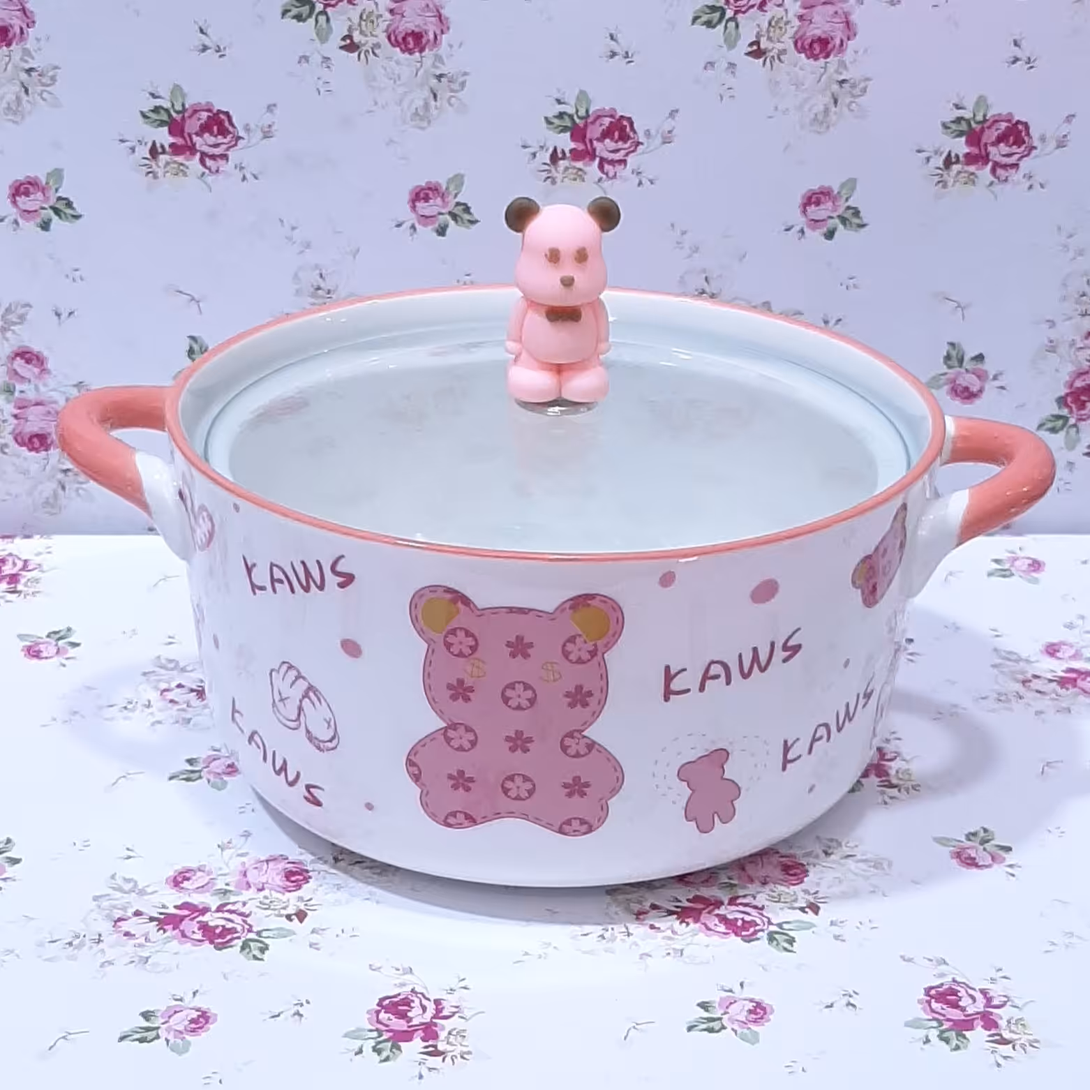 مینی قابلمه سرامیکی درب عروسکی