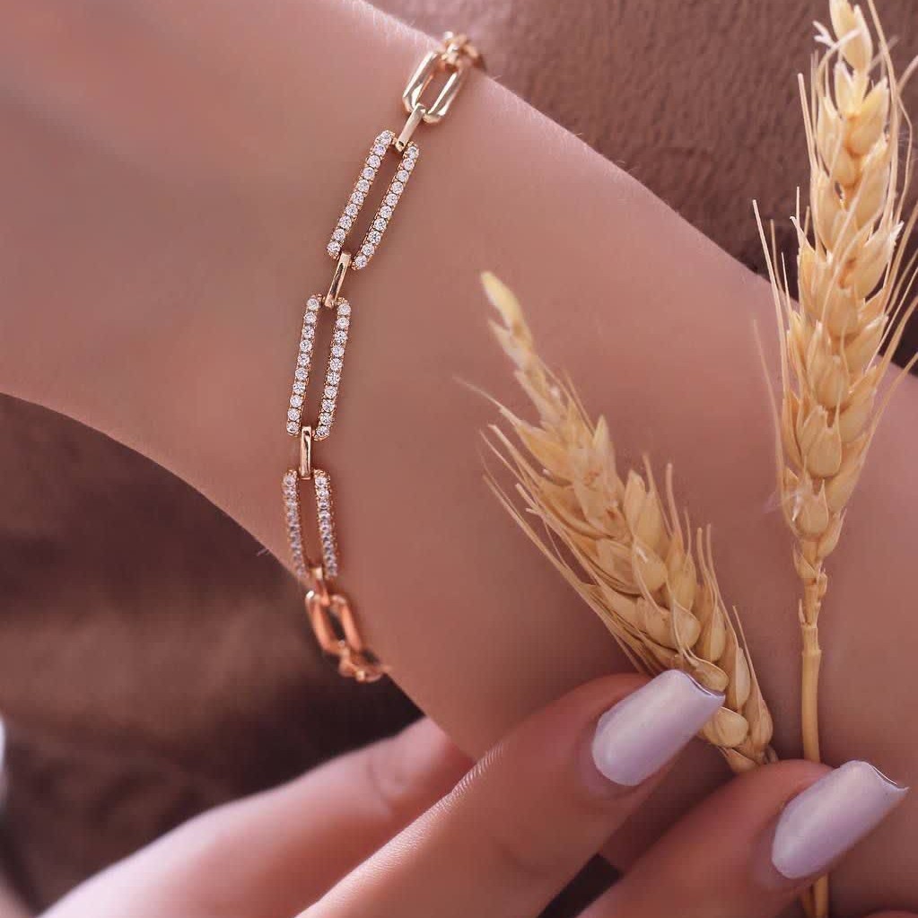 دستبند کد11677 برند ژوپینگ  xuping.نگین اتمی.آبکاری طلا.رنگ ثابت.ضدحساسیت