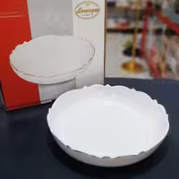 سالاد خوری گرد لب طلا چینی لمون سایز بزرگ 