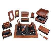 ست رومیزی مدیریتی 17 تیکه قائم کد 317P رنگ قهوه ای
