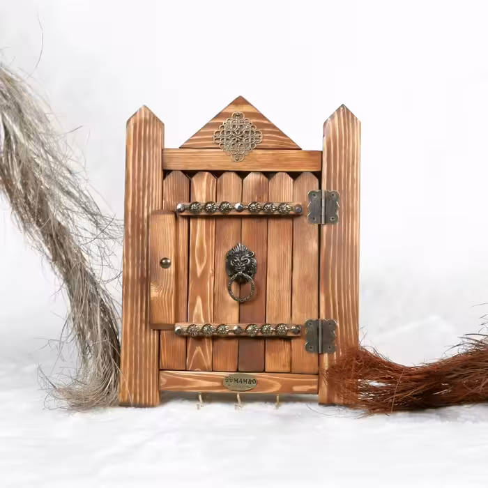 جاکلیدی چوبی طرح کلبه تک درب ( ارسال پس کرایه )