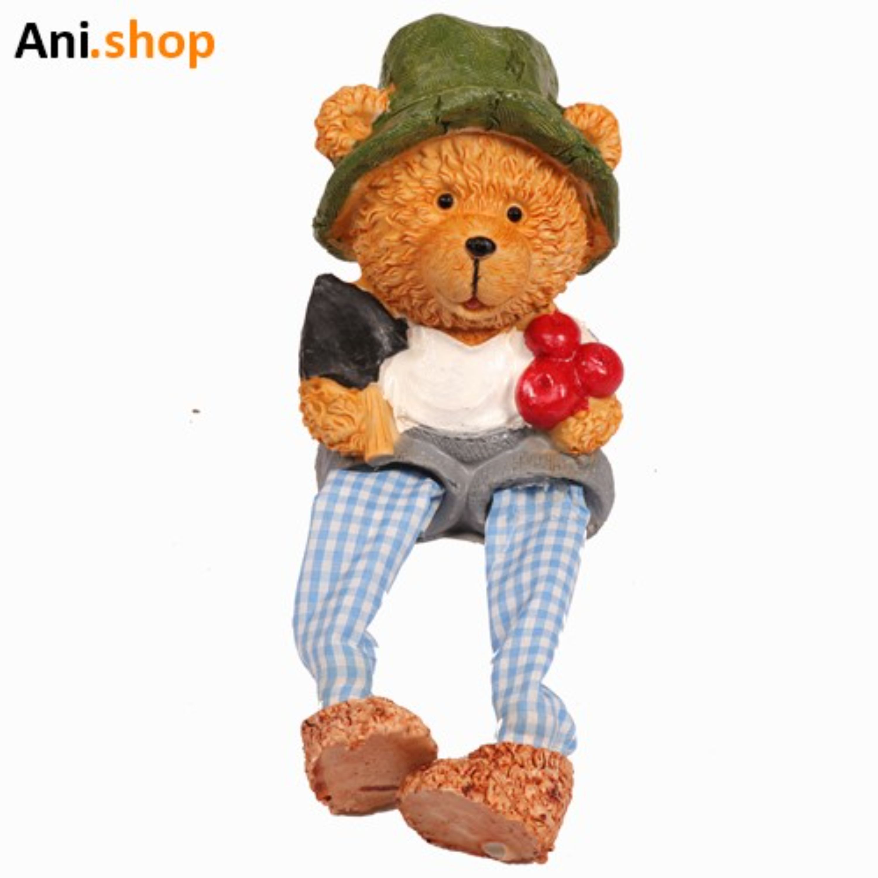 مجسمه پا آویز خرس سیب بدست 