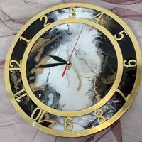 ساعت دیواری  رزینی طرح کهکشان و طرح دریا زیبا و کاربردی با موتور تایوانی 